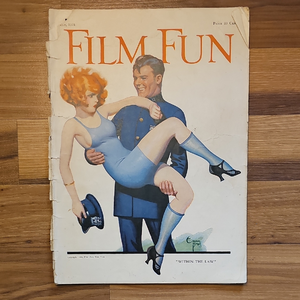 Vintage Antique Film Fun Magazine July 1924 Enoch Bolles Cover